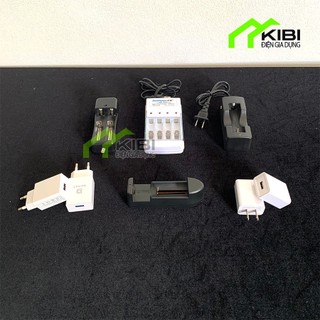 Sạc dự phòng, cục sạc nhanh (sạc pin đơn, sạc pin đôi và dây nguồn số 8)
