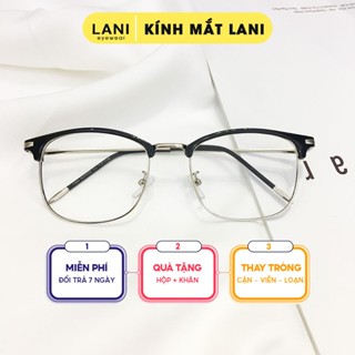 Gọng kính cận chữ nhật Vintage LANI 2713 kim loại thanh mảnh nhận lắp mắt kính có độ theo yêu cầu