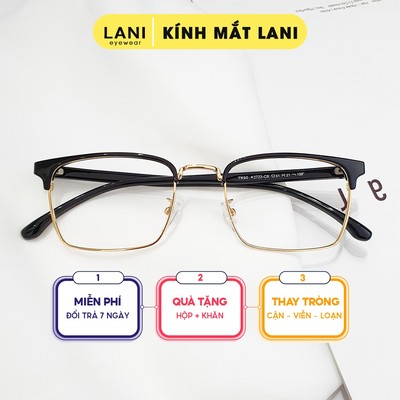 Gọng kính cận nam nữ càng nhựa dẻo nhiều màu, dáng mắt chữ nhật công sở Lani 2723