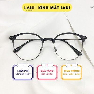 Gọng kính cận nam nữ dáng bầu Vintage, siêu nhẹ dễ phối đồ LANI 2736 lắp mắt cận có độ theo yêu cầu