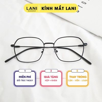 Gọng kính cận nam nữ đa giác thời trang LANI 2808 - Lắp mắt cận có độ theo yêu cầu