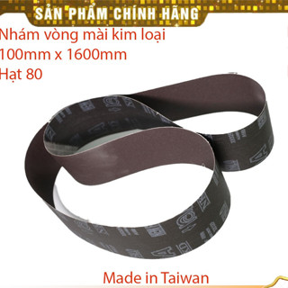 Đai nhám vòng 100mmx1600mm, giáp dây mài kim loại vải x632 Đài Loan, Hạt mài Ziconia Hạt 60 mài inox