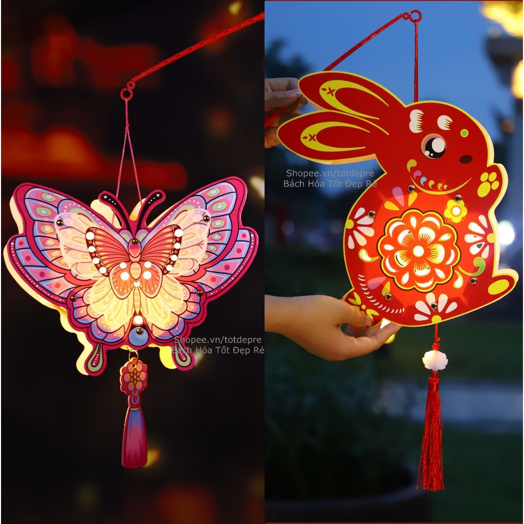 Đèn lồng trung thu lắp ghép có đèn LED hình đẹp cho cả bé trai và bé gái làm…