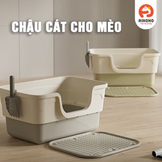 Chậu cát cho Mèo - Chống văng cát, nhiều size, cho thú cưng giữ vệ sinh sạch sẽ
