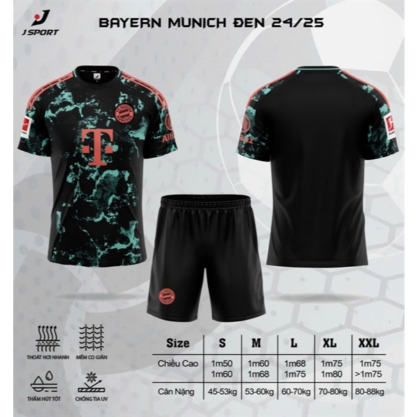 [In Tên + Số theo yêu cầu] Quần Áo Bóng Đá ,Đồ Đá Banh CLB Bayern Munchen Thun Lạnh Hàn Cao Cấp Khôn