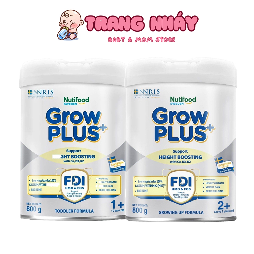 Sữa Bột Nutifood Sweden GrowPLUS+ Cao lớn vượt trội (Bạc) 800g