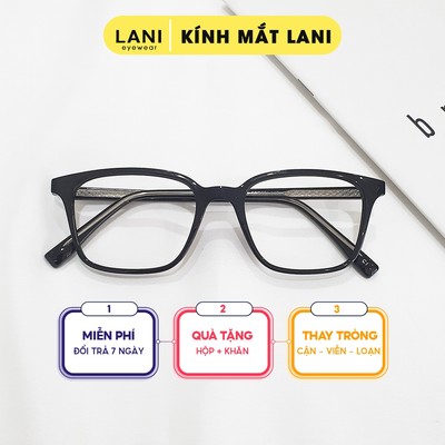 Gọng kính cận nam nữ dáng vuông lõi thép bền nhẹ LANI 7110 - Lắp mắt cận theo yêu cầu