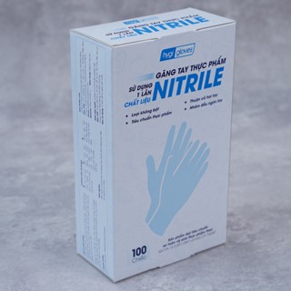 Găng tay thực phẩm nitrile Hygi Kitchen and Food, không bột, màu Xanh | Trắng | Đen, hộp 100 chiếc
