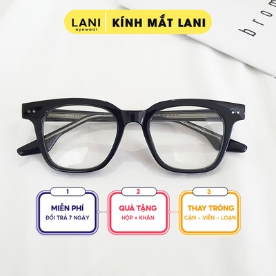Gọng kính cận vuông to cốt thép siêu bền LANI 9104 - Lắp mắt cận có độ theo yêu cầu