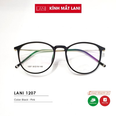 Gọng kính cận nam nữ LANI dáng bầu viền nhựa càng kim loại 1027 - Lắp mắt cận có độ theo yêu cầu