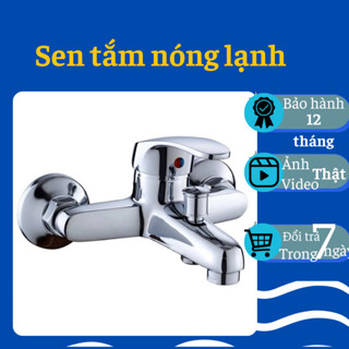  Sen tắm nóng lạnh vòi hoa sen hợp kim đồng mạ crom cao cấp bộ sen vòi nóng lạnh tay cong 