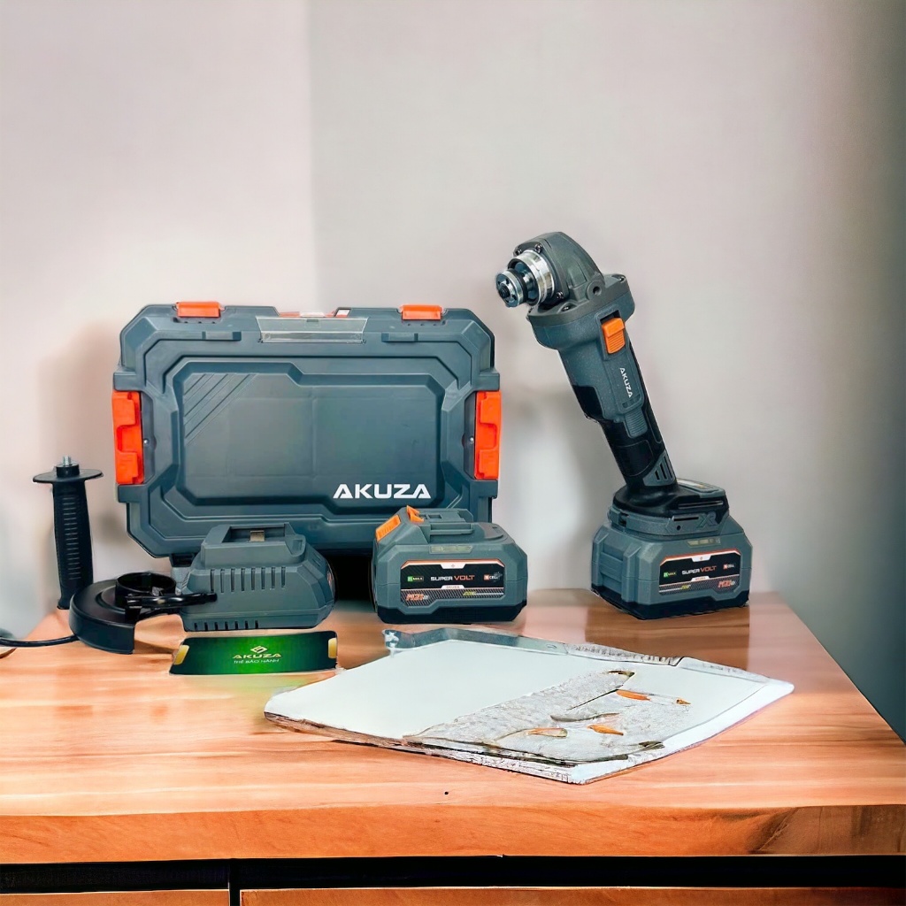 Máy mài pin AKUZA 01BL cao cấp 2 pin 15 cell không chổi than có chỉnh lực điện tử Mẫu Mới 2024