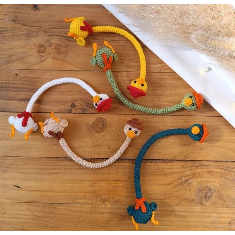 Vịt cổ dài bằng len xinh xắn để đánh dấu sách, treo túi xách, cột trang trí kiếng xe ❤️