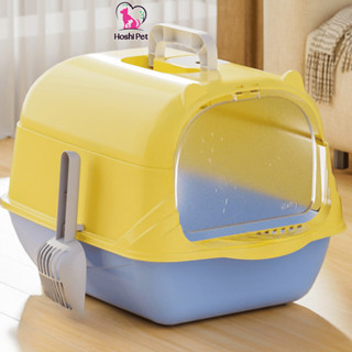Nhà vệ sinh cho mèo có cửa cỡ lớn Hoshi Pet NVS05 - Khay vệ sinh cho mèo có nắp đậy dễ thương