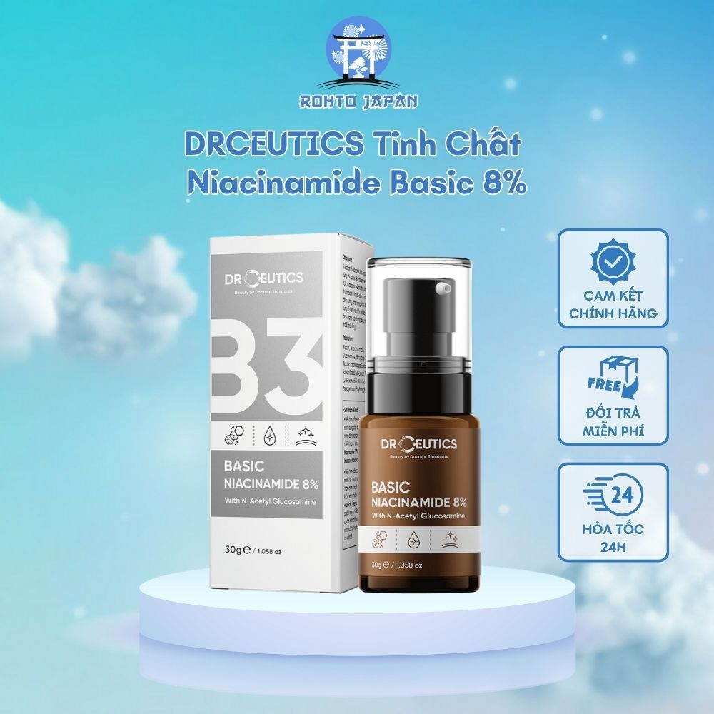 DRCEUTICS Tinh Chất Niacinamide Basic 8% DrCeutics Cho Da Dầu Mụn