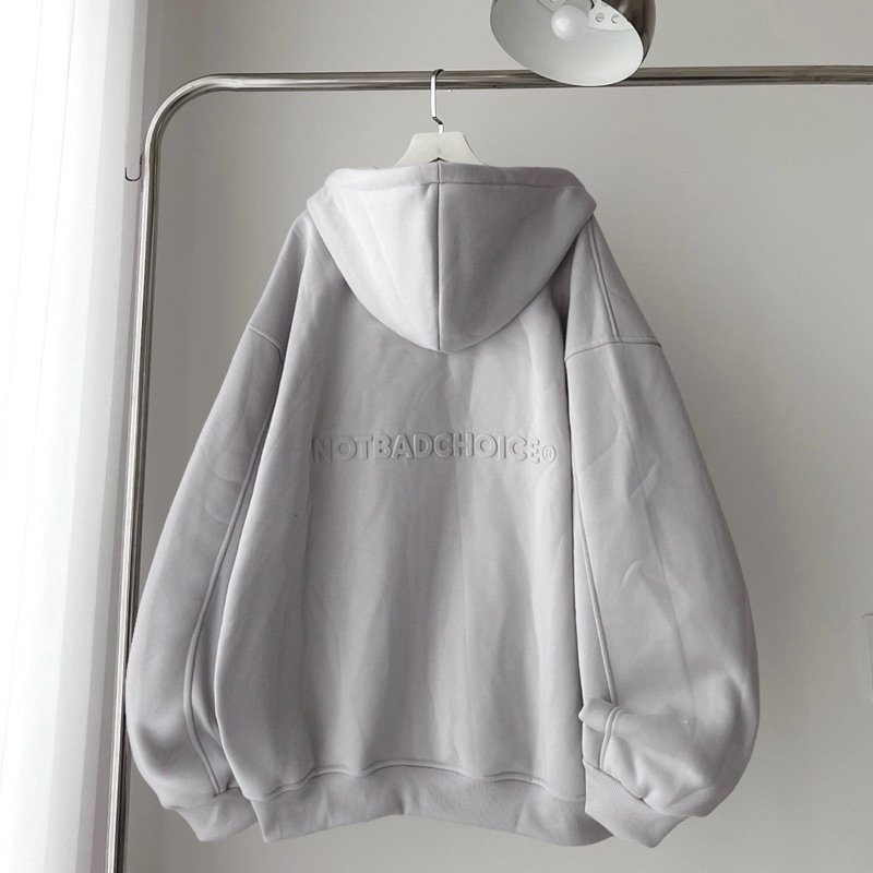 Áo khoác nỉ NOTBADCHOICE Dây Kéo Hai Chiều Phá Cách Hot Trend- Áo Hoodie Zip Nỉ Unisex Form Rộng
