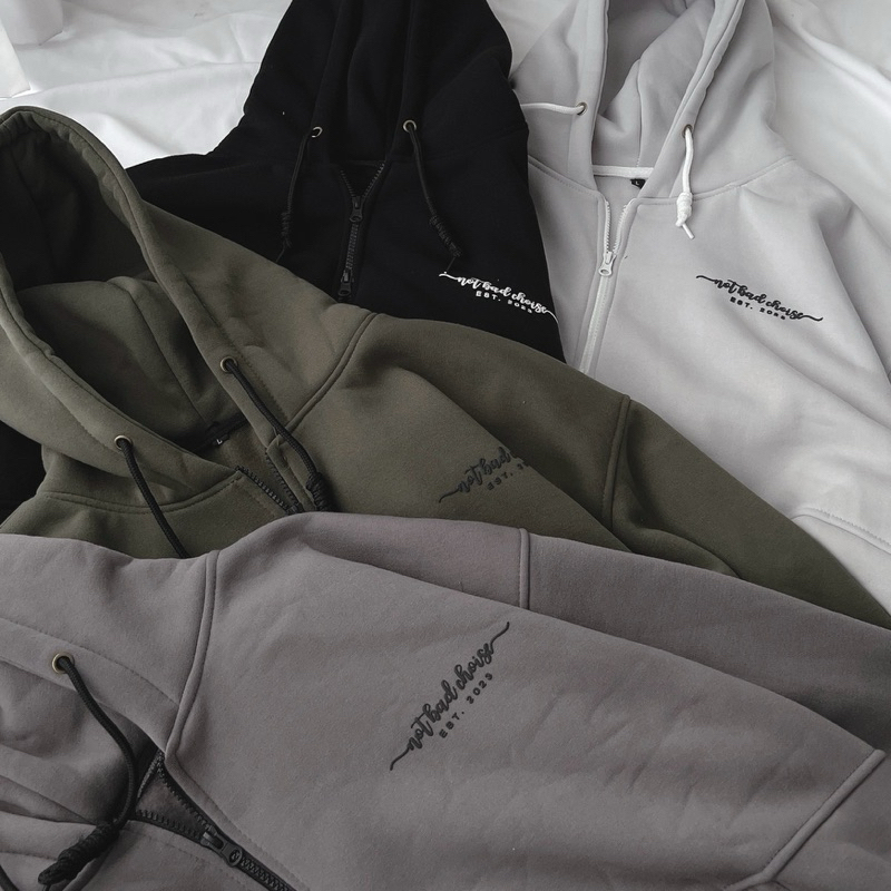 Áo khoác nỉ NOTBADCHOICE Dây Kéo Hai Chiều Phá Cách Hot Trend- Áo Hoodie Zip Nỉ Unisex Form Rộng | BigBuy360 - bigbuy360.vn
