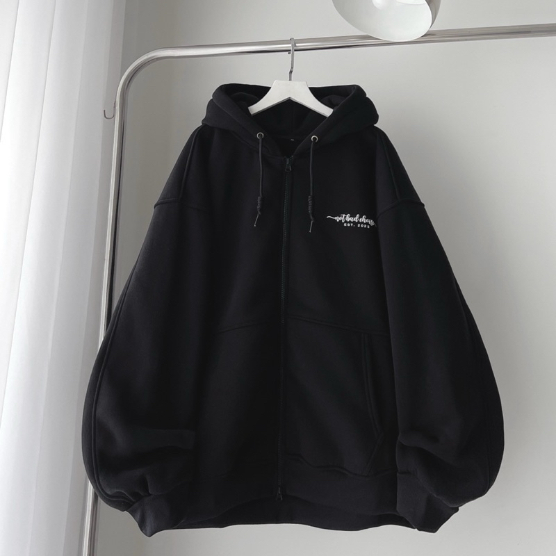 Áo khoác nỉ NOTBADCHOICE Dây Kéo Hai Chiều Phá Cách Hot Trend- Áo Hoodie Zip Nỉ Unisex Form Rộng | BigBuy360 - bigbuy360.vn