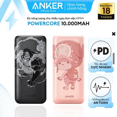 Pin Sạc Dự Phòng ANKER PowerCore 10K mAh PD REDUX ONE PIECE EDITION - A9514 - 1 Cổng USB-C và 1 Cổng USB-A Sạc Nhanh 22.