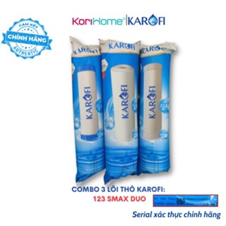 Bộ 3 lõi lọc nước Karofi 123 Smax Duo check mã xác thực chính hãng duy nhất trên bao bì cam kết chính hãng 100%