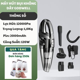 Máy Hút Bụi Mini Cầm Tay GODWELL, Máy Hút Bụi Không Dây Công Suất Lớn, Hút Bụi Ô Tô, Giường Tiện Lợi