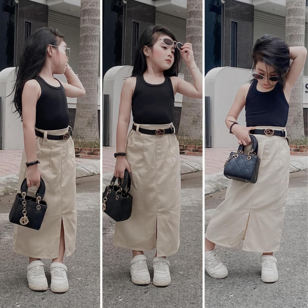 Set áo đen +cv dài kèm belt (chọn cộc hoặc dài)