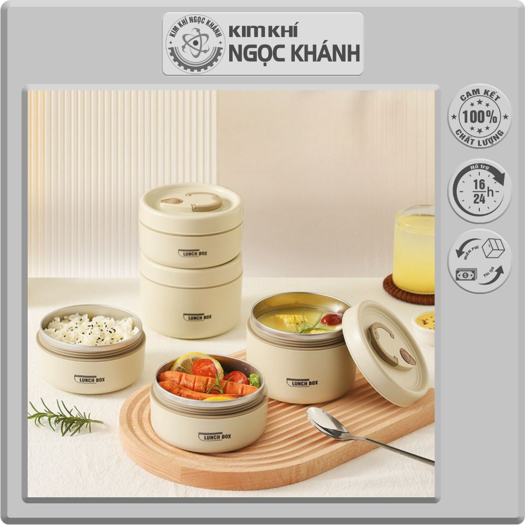 Hộp cơm giữ nhiệt, Hộp cơm trưa văn phòng Inox 304 – Hàng cao cấp