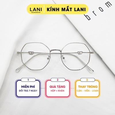 Gọng kính cận nữ LANI kim loại cứng cáp 19050 đa giác cá tính