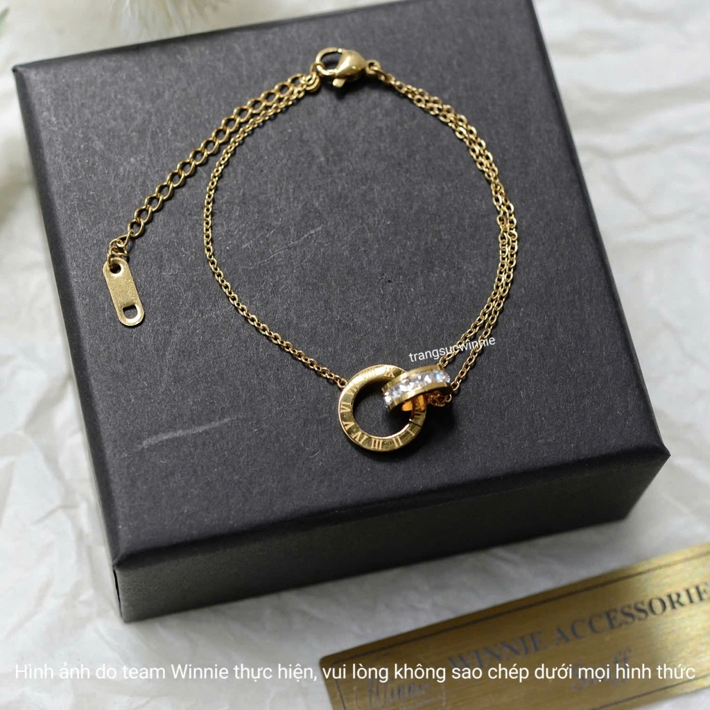 Lắc tay nữ titan không đen gỉ Bicy Vàng gold