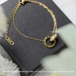 Lắc tay nữ titan không đen gỉ Bicy Vàng gold