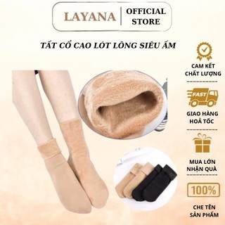 Tất vớ nữ lót lông cổ cao LAYANA siêu ấm giữ nhiệt màu da, đen - kèm ảnh thật_LAYANA STORE