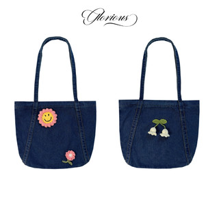 Túi tote jean denim có khóa kéo chất liệu denim thiết kế tối giản - Túi tote Bag Denim GLORIOUS túi tote 14inch