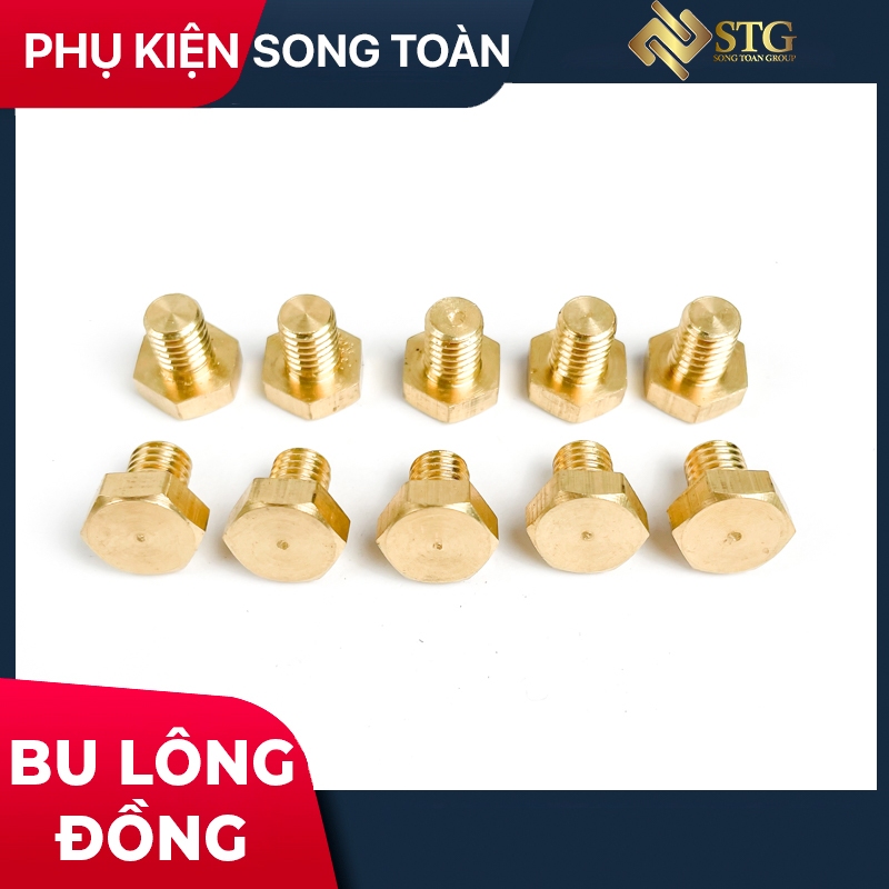 Bu Lông Đồng Thau M5, Đầu Vít Ốc Ren M5 Dài 14mm (Túi 10 Cái) Đồng Thau