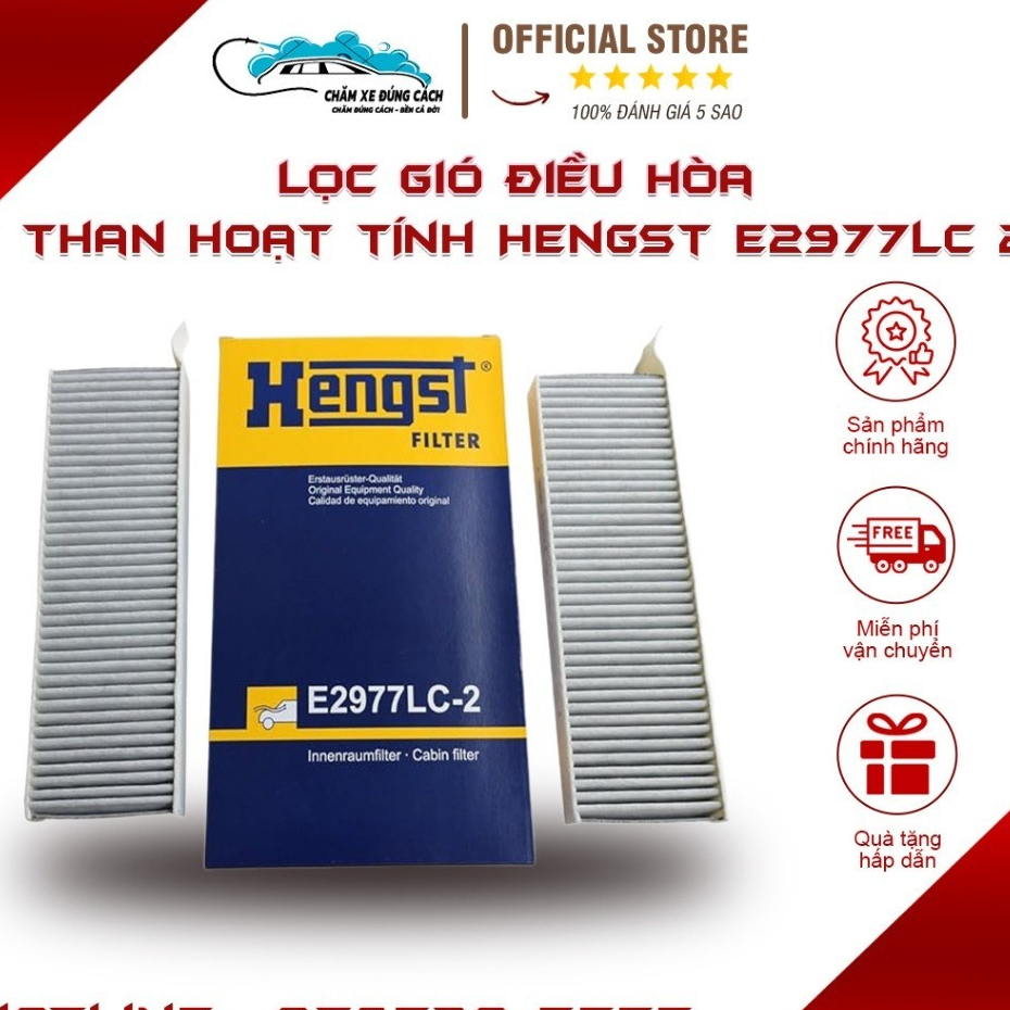 Lọc gió điều hòa than hoạt tính Hengst E2977LC-2 cho xe Peugeot 308, Peugeot 408, Peugeot 5008 .