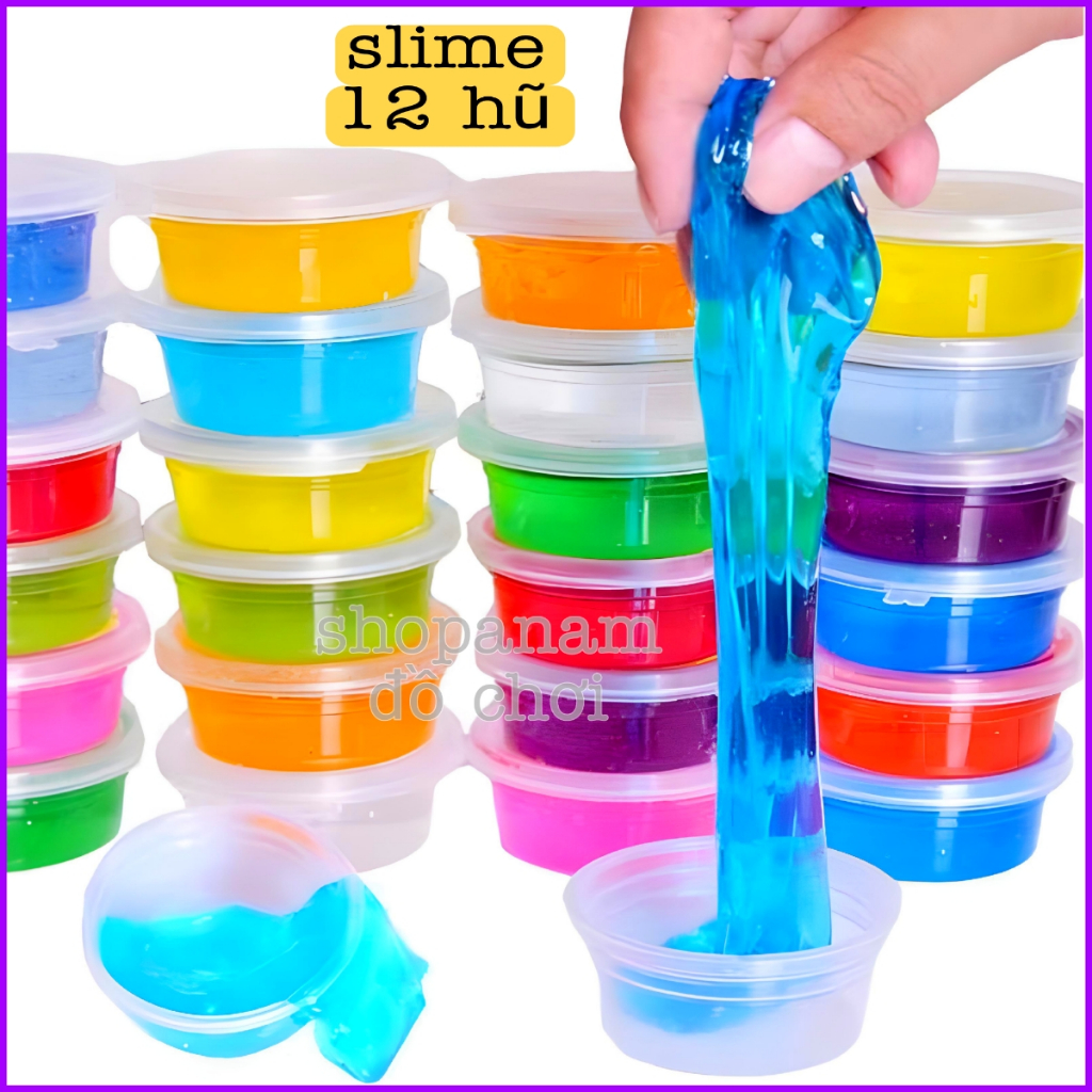 Hộp 12 hũ slime , chất nhờn ma quái, crystal mud 12 pcs