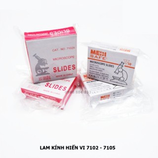 Lam kính hiển vi trong suốt 7102, mài mờ 7105 (hộp 50 - 72 kính - lá).