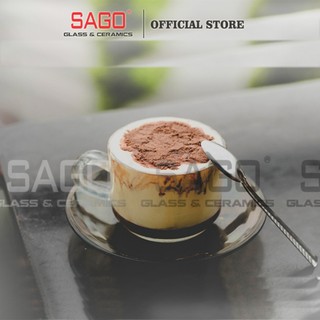 [ Set 06 ] Bộ Tách Thủy Tinh Lucky Stack Tea Cup 200ml, Nhập Khẩu Thái Lan