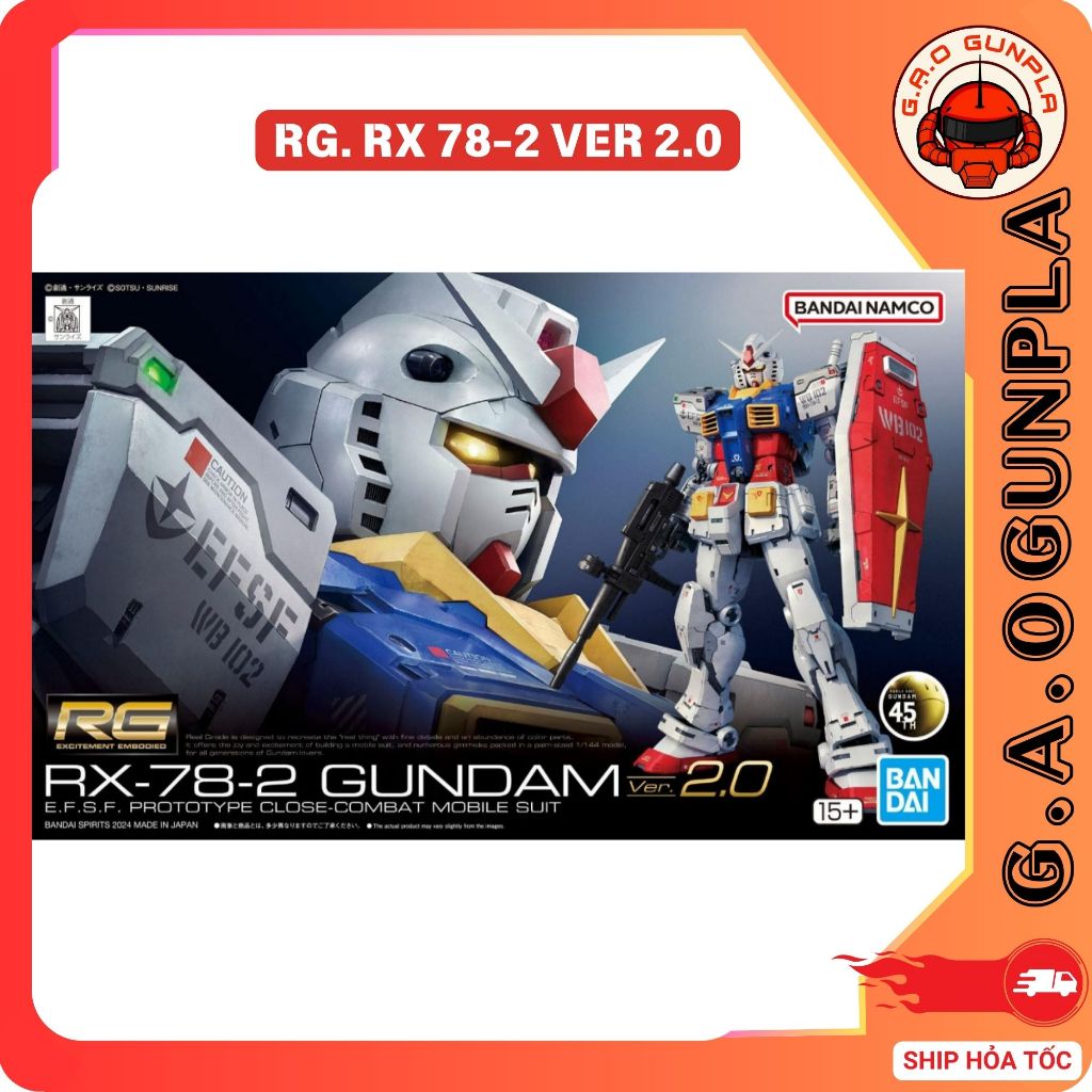 Mô Hình Lắp Ráp Gundam Bandai RG RX-78-2 Ver 2.0