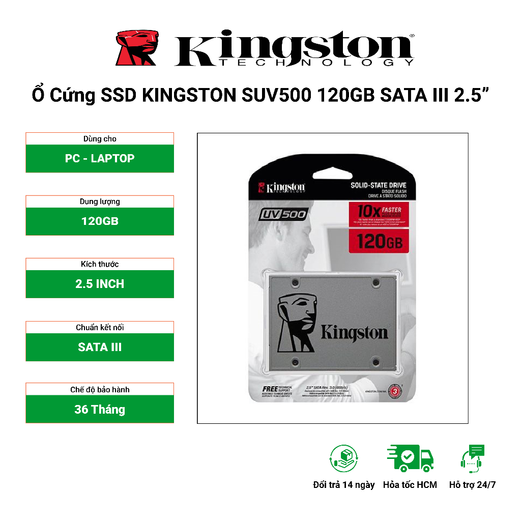 Ổ Cứng SSD KINGSTON SUV500 120GB SATA III 2.5" phanphoisitoanquoc2020