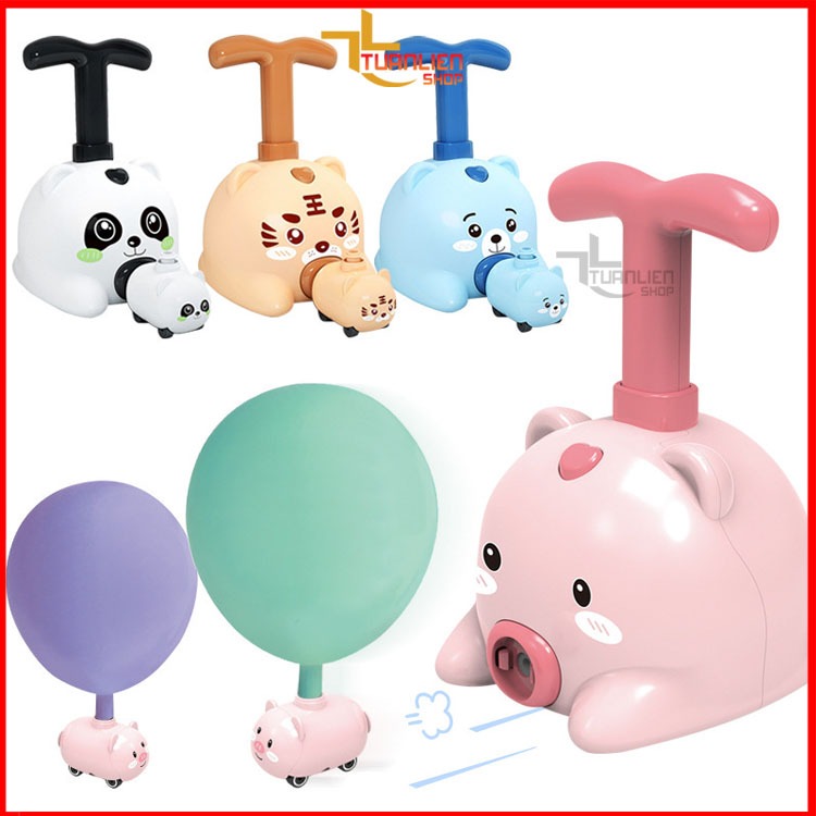 Xe thú thổi bóng bay, ô tô bơm bóng bay hình con vật dễ thương, đồ chơi thổi bóng cho bé - Tuanlienshop