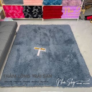 Thảm Lông Lót Sàn Trang Trí Decor Nhà Cửa Phòng Ngủ Màu Xam Xanh TS06 - Nhà Shy Home Decor