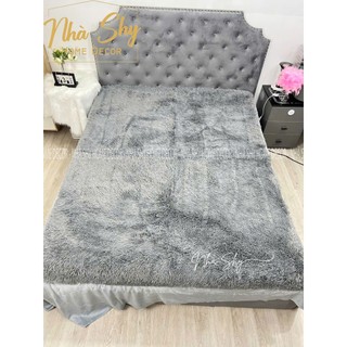 Thảm Lông Lót Sàn Trang Trí Decor Nhà Cửa Phòng Ngủ Màu Xam Xanh TS06 - Nhà Shy Home Decor