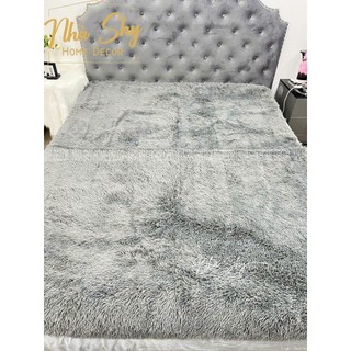 Thảm Lông Lót Sàn Trang Trí Decor Nhà Cửa Phòng Ngủ Màu Xam Xanh TS06 - Nhà Shy Home Decor