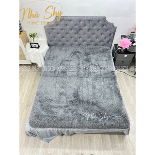 Thảm Lông Lót Sàn Trang Trí Decor Nhà Cửa Phòng Ngủ Màu Xam Xanh TS06 - Nhà Shy Home Decor