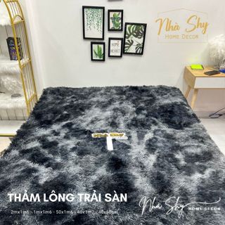 Thảm Lông Trải Sàn Màu Đen Loang - Size 2mx1m6 - TS11 - NHÀ SHY