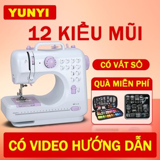 Máy May Mini gia đình 505L,máy khâu mini cầm tay tích Hợp 12 Kiểu May,Có Chức Điều Chỉnh Độ Ngắn Mũi Chỉ.