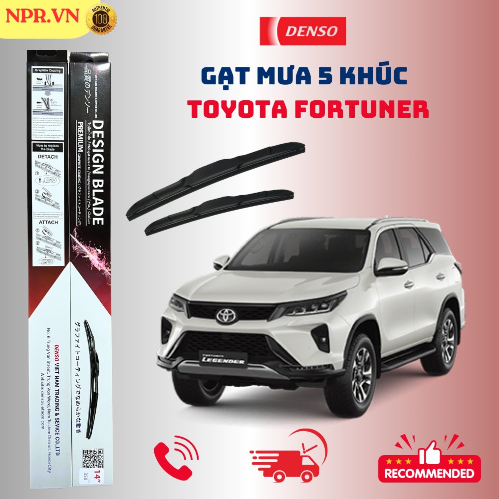 Gạt Mưa 5 Khúc Xe Toyota Fortuner Cao Cấp Chính Hãng .
