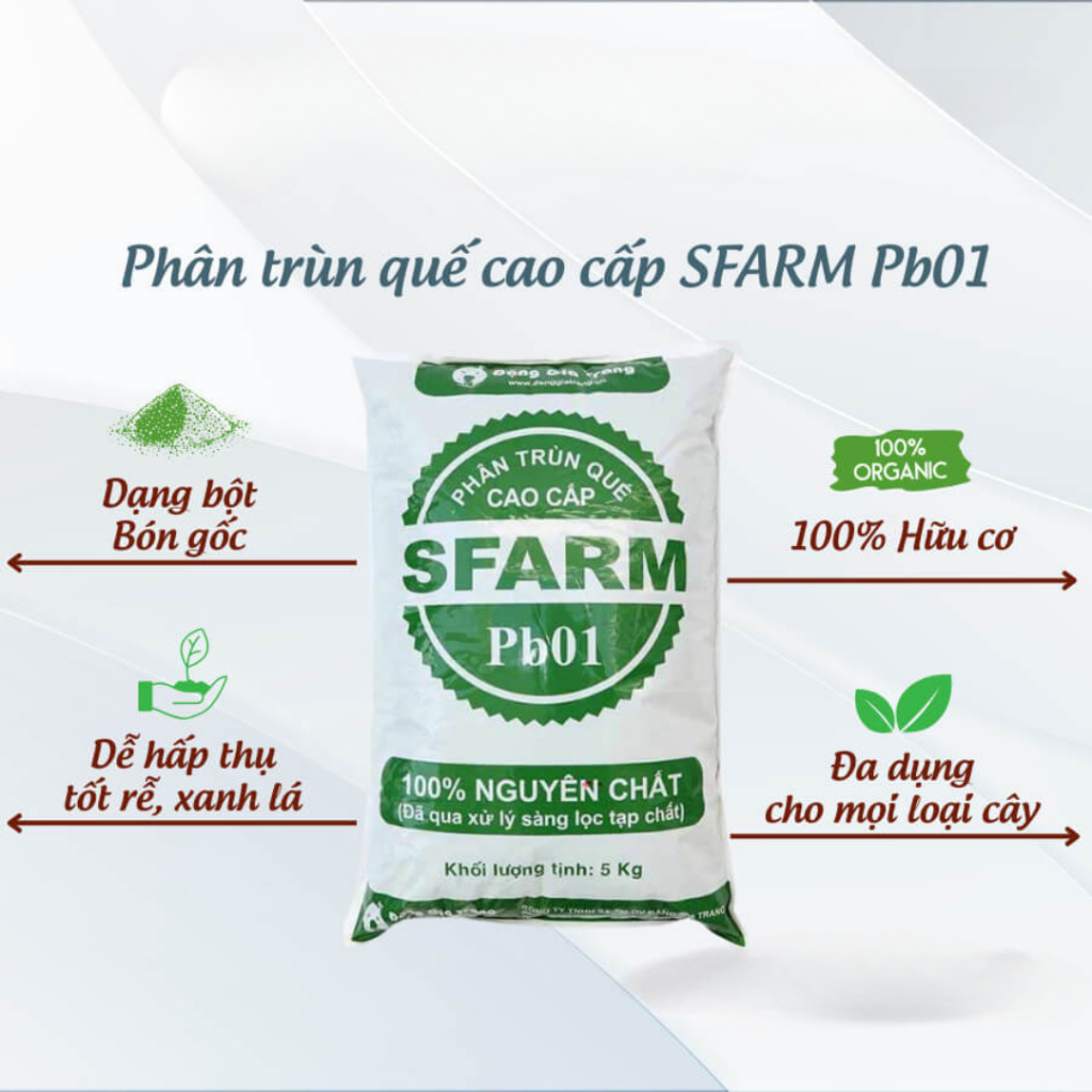 (Combo 2) Phân trùn quế SFARM PB01- 2kg -  (Vườn Sài Gòn)
