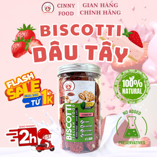 Bánh Biscotti 100% nguyên cám vị Dâu tây CinnyFood, bánh ăn kiêng giảm cân, eatclean