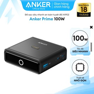 Đế Sạc Anker Nano Sạc Nhanh 100w Sạc Không Dây Pogo Cho Anker Prime 3 Cổng - 2 Cổng USB-C & 1 Cổng USB - A1902